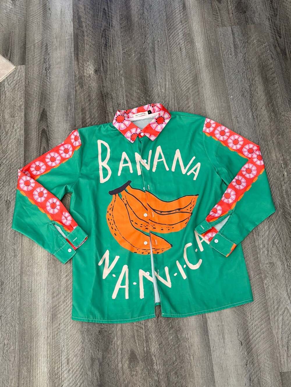 Nice To Meet You Banana Print Button Down Shirt and Pants Two Piece Set - Picture 4 of 6